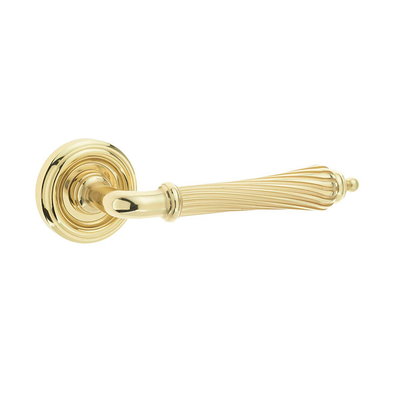 Giselle Passage Door Handle, Polished Brass