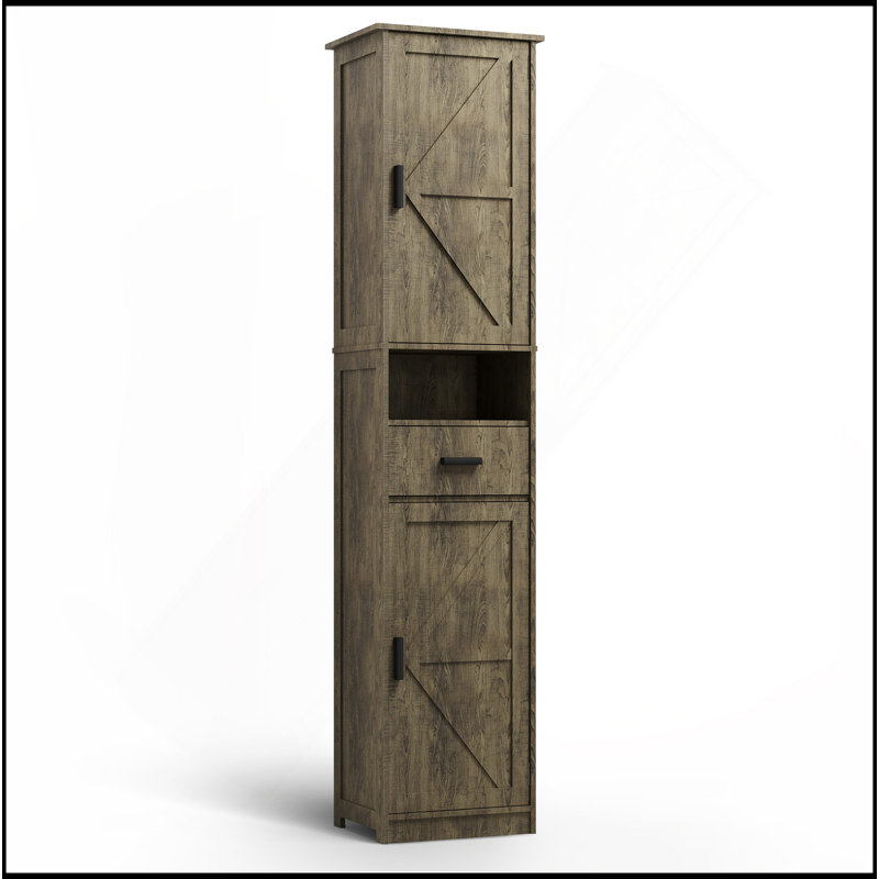 Versatile Narrow Bathroom Cabinet With Multiple Compartments And Adjustable Shelves