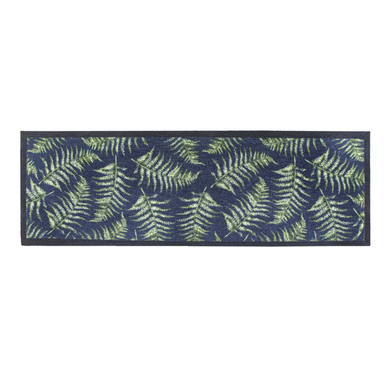 Nylon Fern Leaves Kitchen Mat, 50cm W x 150cm L