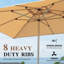 Parasol de patio rectangulaire à manivelle, beige (base non incluse)-2068970931