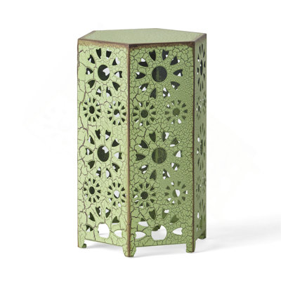 Side Table With Sunburst Cut Out Design