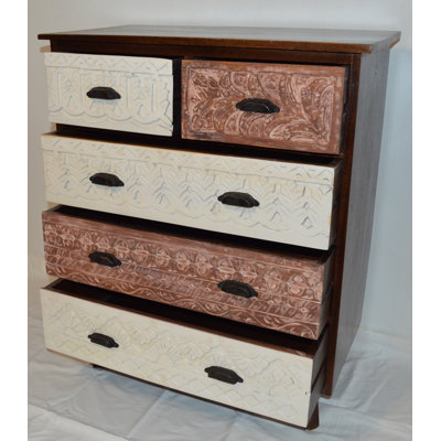 Briarcliff Solid Wood 75cm W 5 - Drawer Chest of Drawers