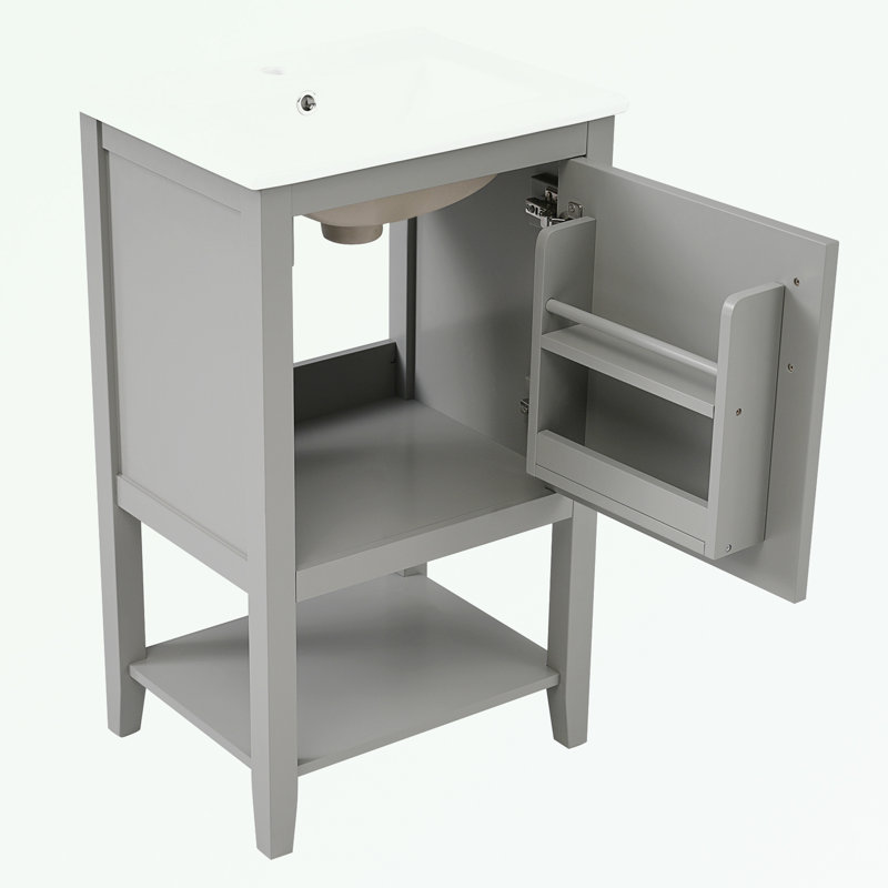 Rangement pour salle de bain Stauton, Gris