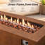 Table de foyer d'extérieur au propane d'extérieur Romance Blaze Modern 50 000 BTU avec pierres de lave et housse de protection contre la pluie, brun