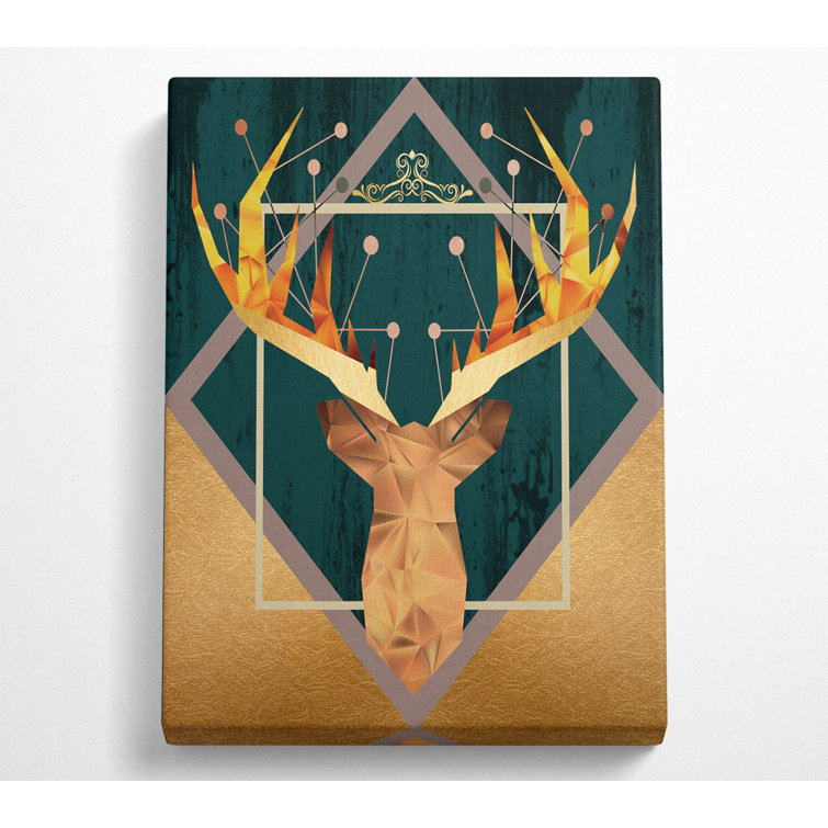 Abstract Stag Head Canvas Print