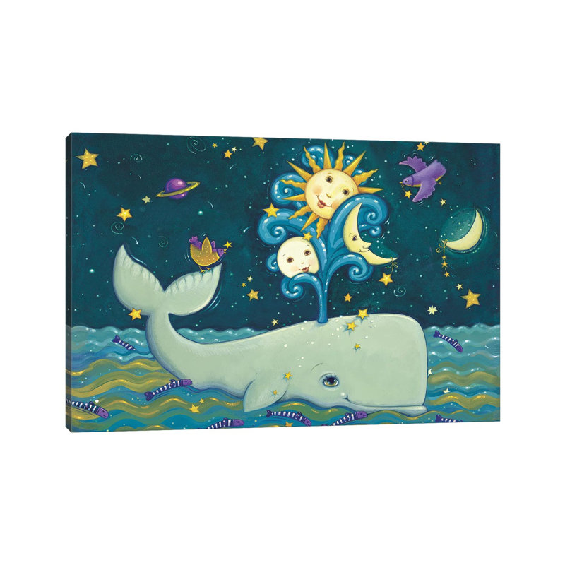 «Sunny Whale» par Viv Eisner - impression, Aucun mat, H 18 po x l 26 po x P 1,5 po, Toile tendue