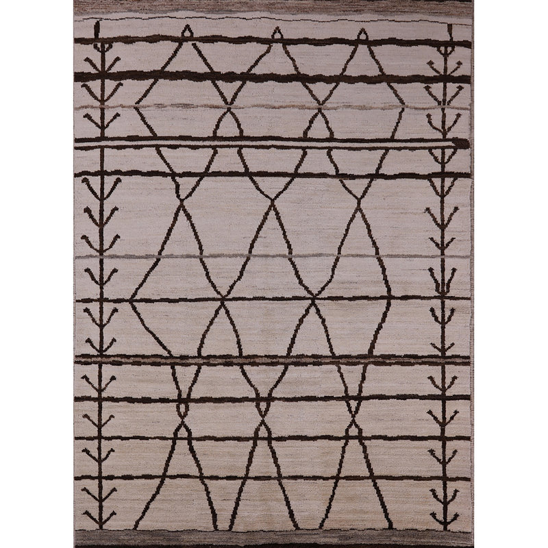 Tapis brun à motif géométrique Bayfield, Rectangle 5 pi x 7 pi