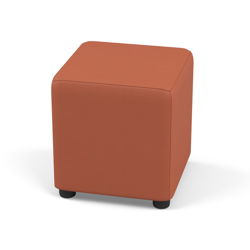 Faux Leather Cube Seating, Mango Orange