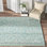 Tapis oriental ivoire et bleu clair Auriyah