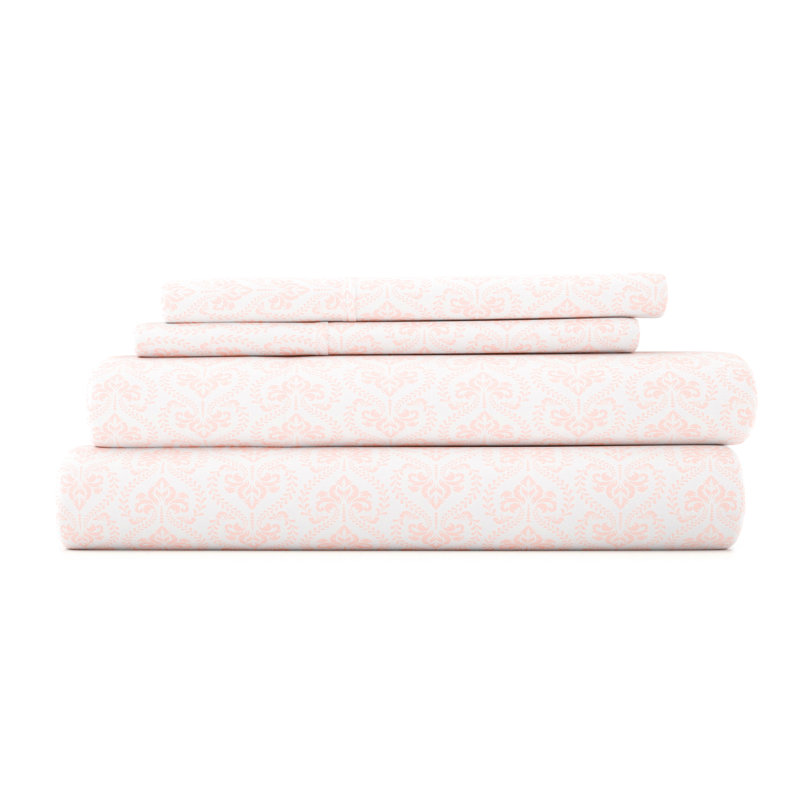Classic Pink Twin Microfiber Sheet Set with Pillowcases