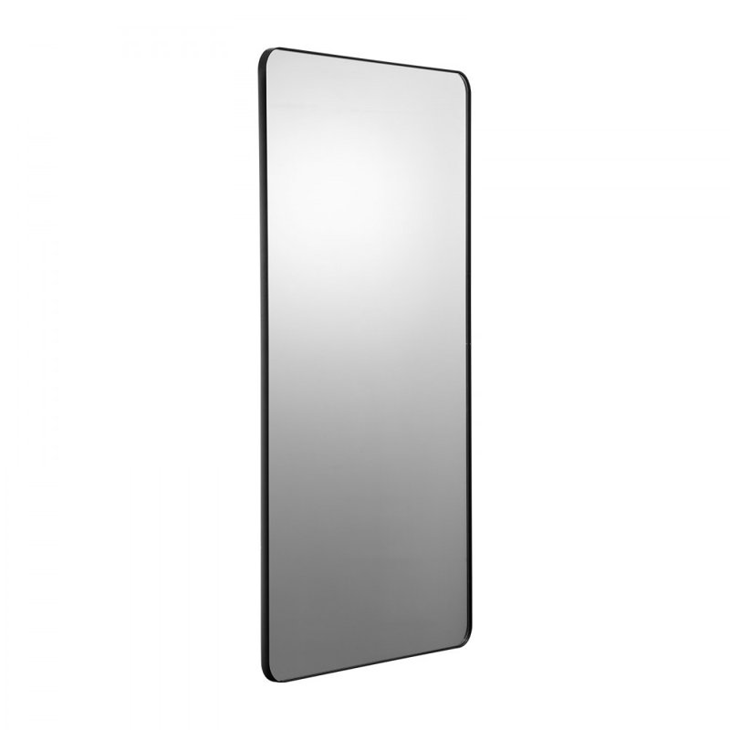 Miroir carré carré avec cadre en alliage d'aluminium, 28 po x 60 po, Noir