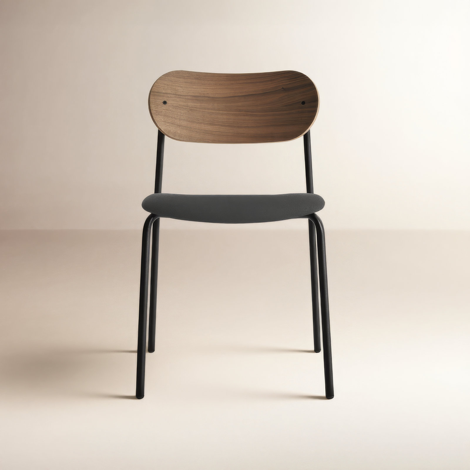 SideBySide Oak Dining Chair, Walnut, Maharam Meld in Panda
