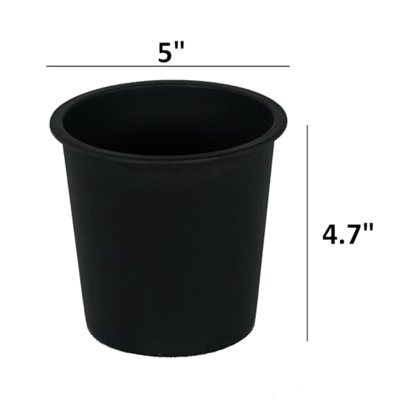 Vedarth 5" Round Garden Pot For Nursery Plants - Black Plastic Pots With Drainage  5 . And Weather . For Planting Multipurpose Storage. Crack Proof Fade Plant . Ideal Various Plants. & Storage