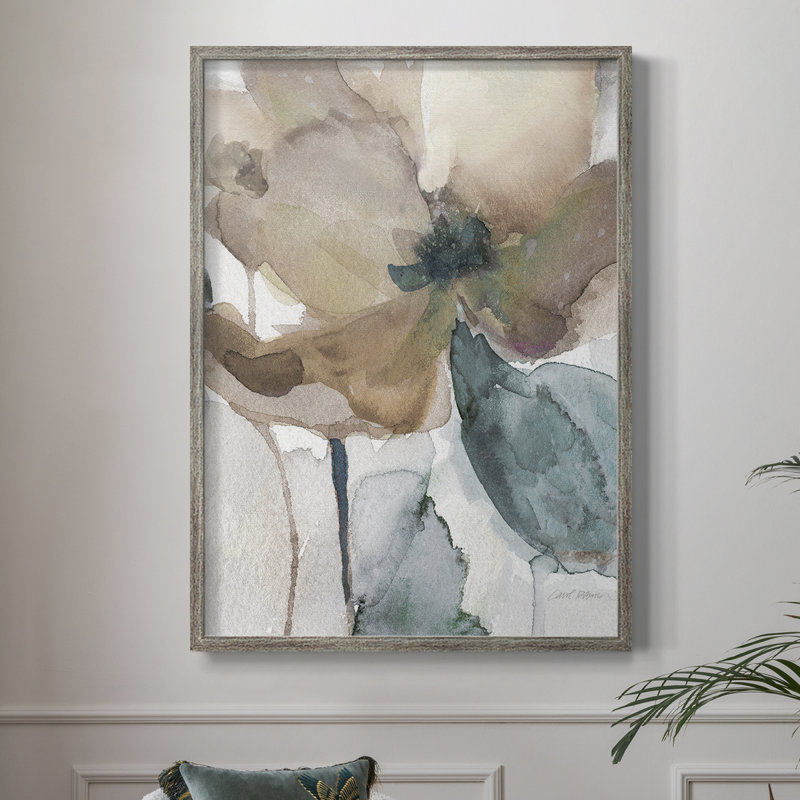 Watercolor Poppy I, reproduction encadrée - bois massif, H 15 po x l 12 po