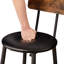 Bar Table Set with 2 Bar stools PU Soft seat with backrest, Rustic Brown, 43.31'' L x 15.75'' W x 35.43'' H.