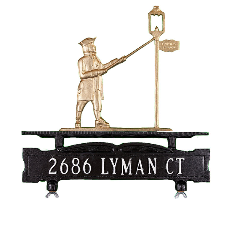 1-Line Mailbox Sign, Gold Bronze, Yes