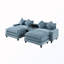 Canapé modulaire rembourré avec 2 repose-pieds, 2 ports USB et 2 porte-gobelets-129887196