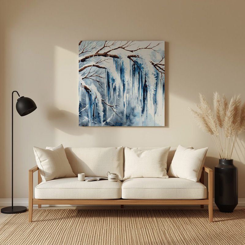 Art mural de Noël en forme de glaçon de Noël, H 144 po x l 144 po x P 0,05 po