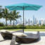 Parasol de marché rectangulaire 6,5 pi x 10 pi turquoise avec inclinaison à bouton-poussoir pour abat-jour de patio à 360 degrés, inclinable, - auvent pour piscine, cour arrière et - sans base incluse-129983375