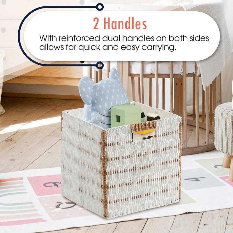 Highland Dunes Cardboard/Paper Bin, 6, White/Brown