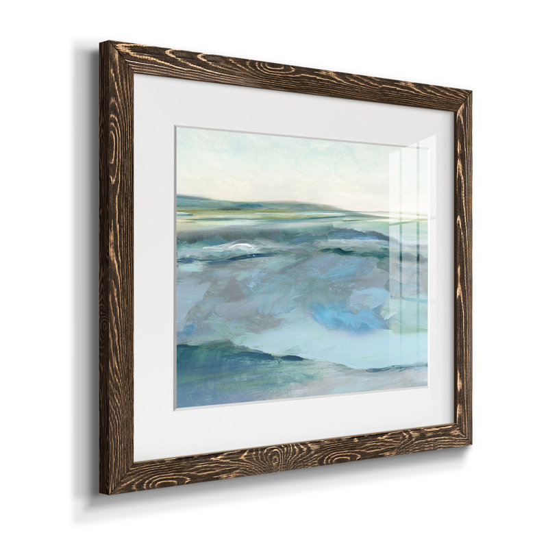 Marée basse - ensemble de 2 peintures sur papier encadrées, Papier, cadre noyer, H 31 po x l 44 po x P 1 po