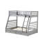 Lit superposé simple gris / double avec rangement - convertible en lits séparés, droit, garde-corps pleine longueur, 2 tiroirs, fabrication en bois de pin simple / double, système de lattes 6 + 6, convertible, garde, tiroir-1087273937