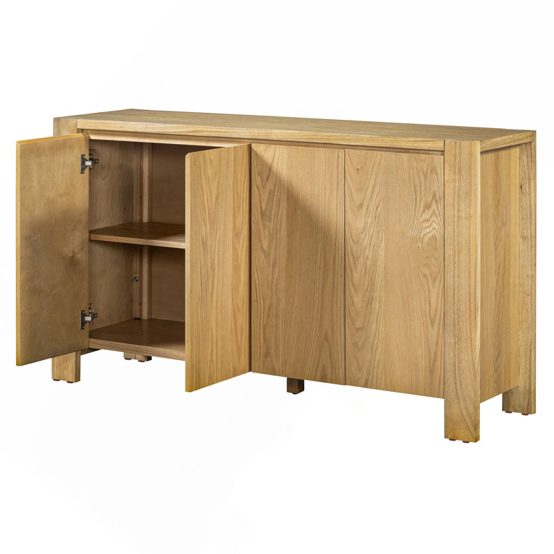 Retro 59" Wide Rectangular Buffet Table, Natural