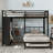 Full Over Twin Metal Bunk Bed With Closet, Trundle& Foldable Desk-139568350