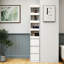 70,87 pouces, armoire de rangement H, bibliothèque moderne en bois avec tablettes et tiroirs latéraux