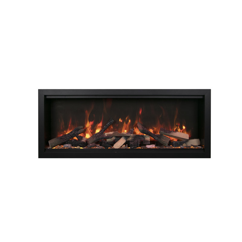34" Black Electric Fireplace with LED Flames