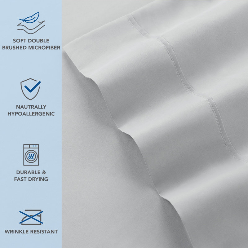 Host & Home Soft Hypoallergenic Microfiber Pillowcases - Pack of 12, Full/Double Pillowcase, Gray