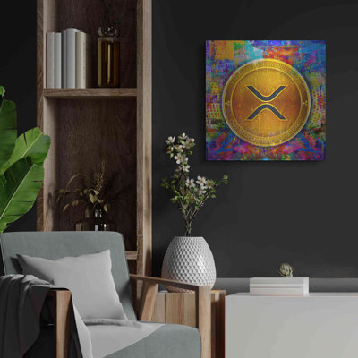 Luxe Metal Art 'XRP Crypto,' Metal Wall Art " XRP Crypto, " by Valentyn Artemenko
