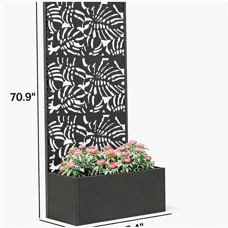 Trellis Planter,Efficient Drainage Planter Box,Spacious Metal Planter Box