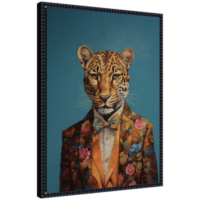 «Regal Portrait of a Cheetah» par The Creative Bunch Studio, reproduction d'art sur toile encadrée