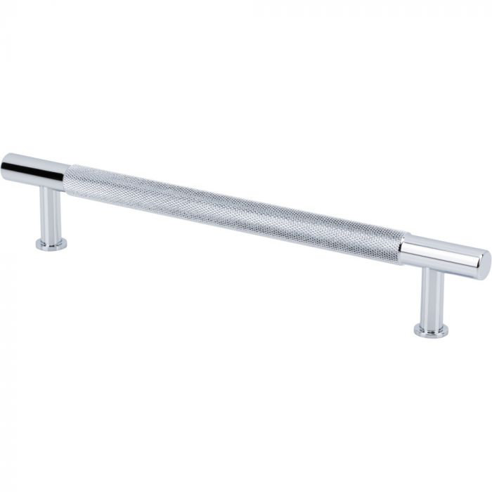 Beliza Knurled Bar Pull, Polished Chrome, 6 5/16"