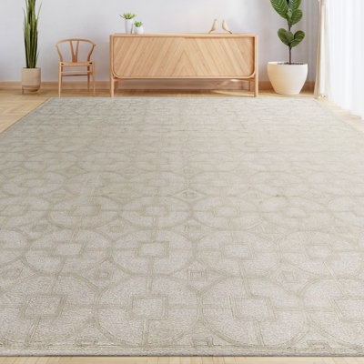 Tapis gris clair noué à la main de haute qualité