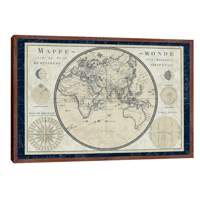 Mappe Monde Sur Le Plan D'un Meridien by Sue Schlabach - Print on Canvas