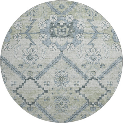 Premium Machine Washable Prisco Aloe Rug