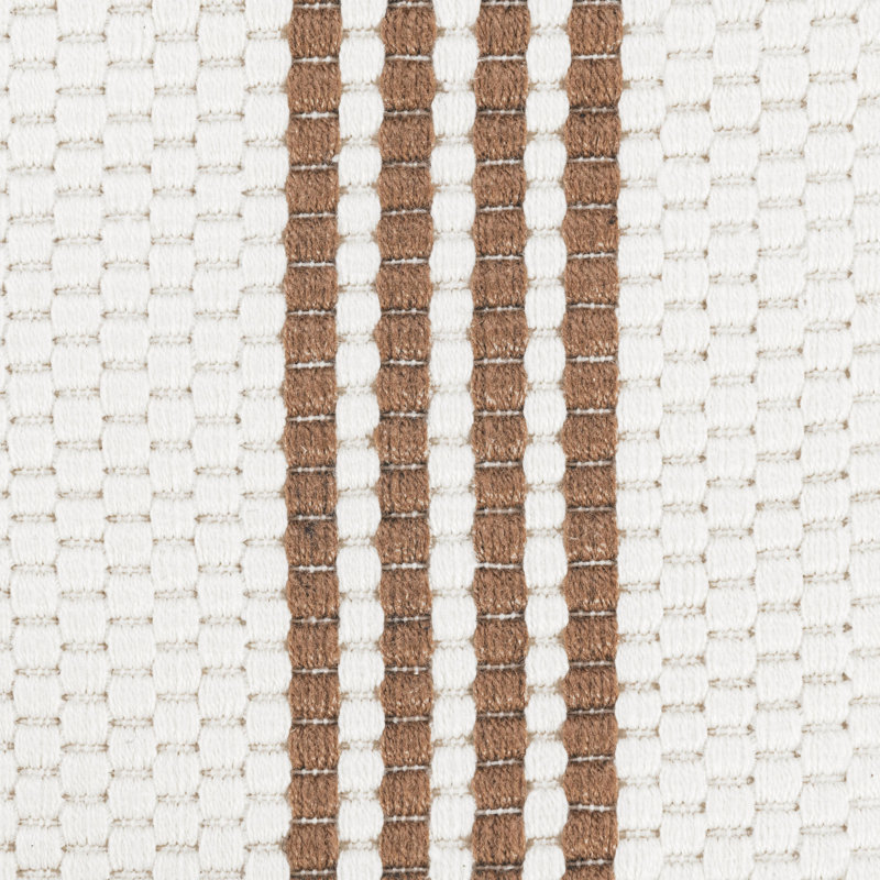 Sorrento 2x3 Handwoven Performance Stripe Ivory Fabric Rug, Rectangle 8' x 10'