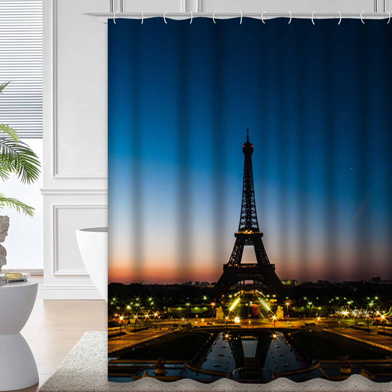 Rideau de douche Paris City Eiffel Tower, L 72 po x l 72 po