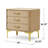 Elegant Velvet Upholstered Nightstand With Gold Legs-12514481