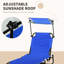 Chaise longue de piscine pliante avec auvent réglable et dossier inclinable-1206423537