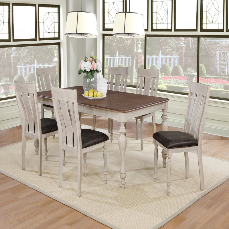 Weathered Oak Dining Table With Extension Leaf