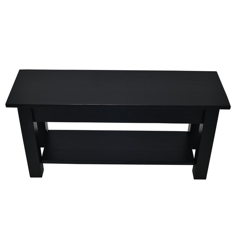Rosalva Upholstered Bench with Shelves, 17'' H x 36'' W x 12'' D