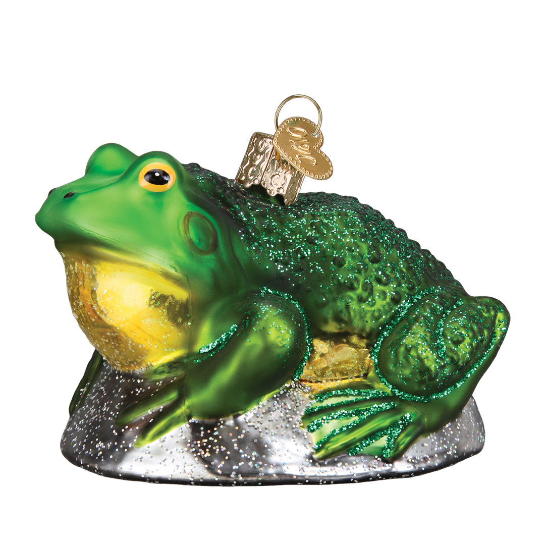 Bull Frog Hanging Figurine Ornament Old World Christmas