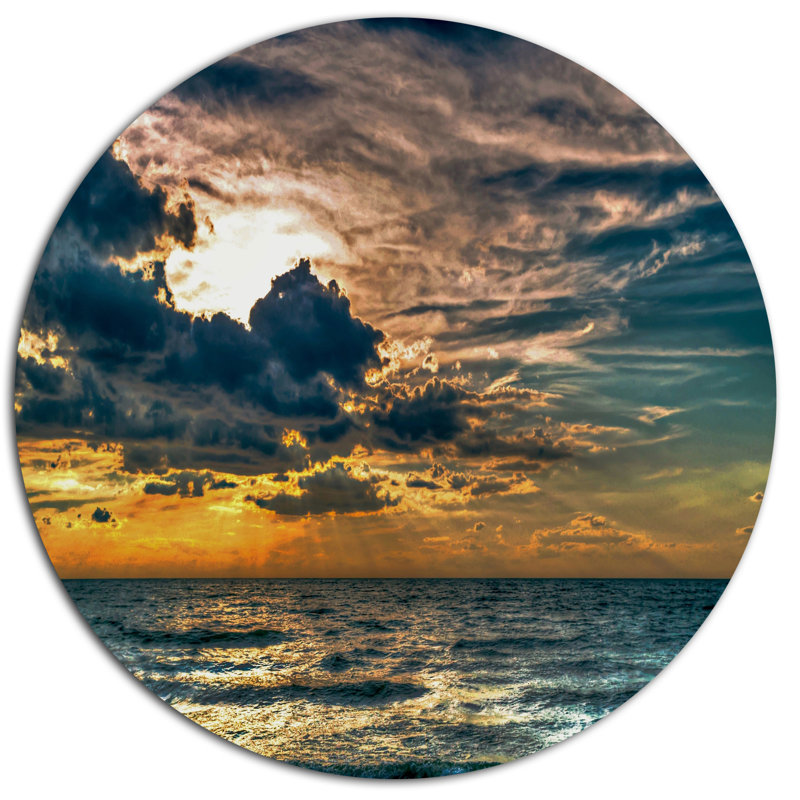 «Risa Sun Break over Blue Ocean», photographie, H 38 po x l 38 po x P 1 po, Métal