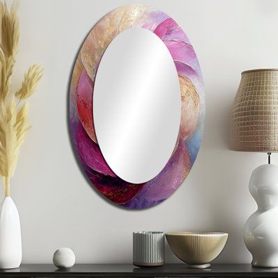 Abstrait Lavande Tranquility Balance IV - Miroir mural moderne ovale