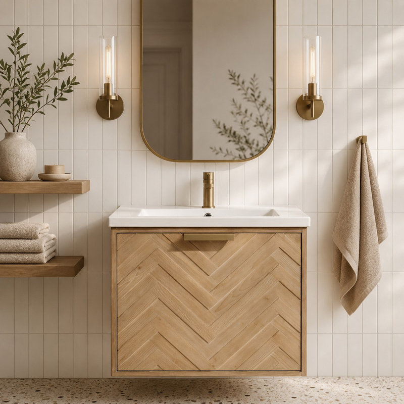 Ensemble de meuble-lavabo simple 24 po avec comptoir en céramique Carlsbad