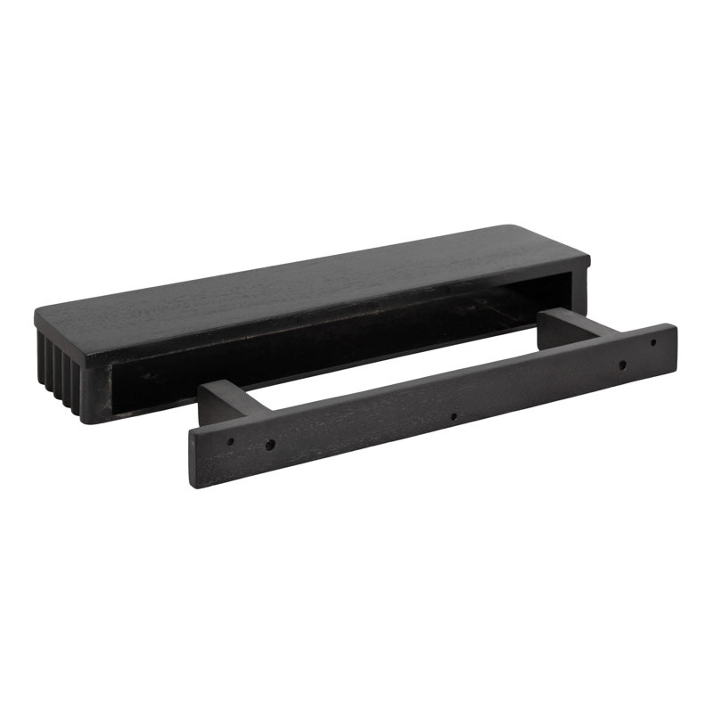 Wooden Ribbed Two-Piece Shelf Set