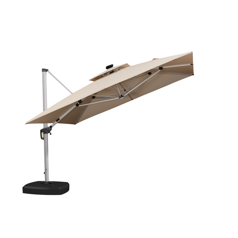 Roselius 3.4m Square Cantilever Parasol, Beige